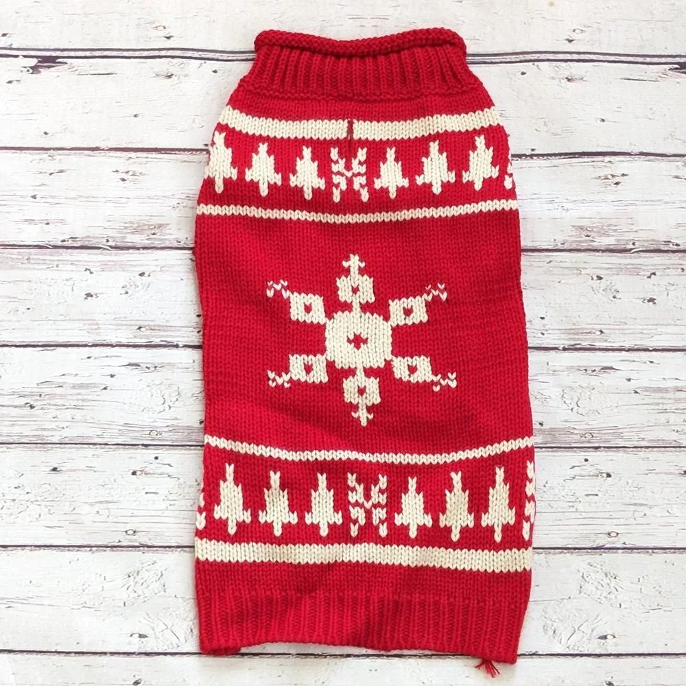 Christmas Snowflake Sweater For Dogs Size Large